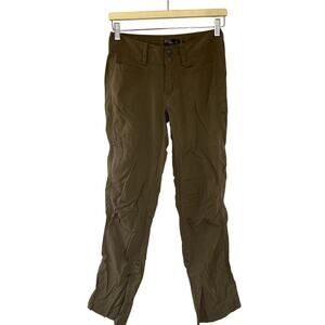 prAna brown women's size 0 hiking pants pockets cargo design comfort outdoors